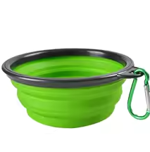 Pote Pet Bowl Para Ração e Água  Sanfonado em Silicone com Mosquetão (350ml)