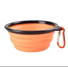 Pote Pet Bowl Para Ração e Água  Sanfonado em Silicone com Mosquetão (350ml)