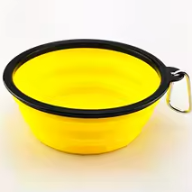 Pote Pet Bowl Para Ração e Água  Sanfonado em Silicone com Mosquetão (350ml)